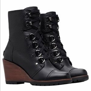 Brand New Sorel Black After Hours Lace Boot
